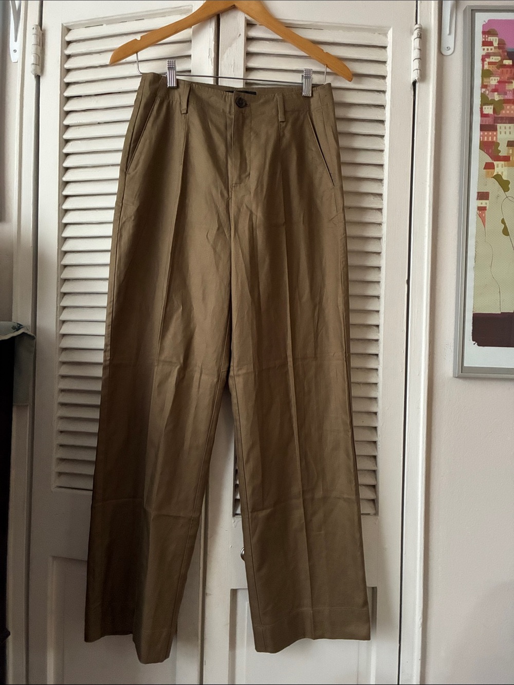 Banana Republic Khaki Straight-Leg high Rise Dress Pants